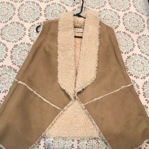 Brown and cream fur vest